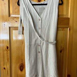 Beige Button-Down Romper